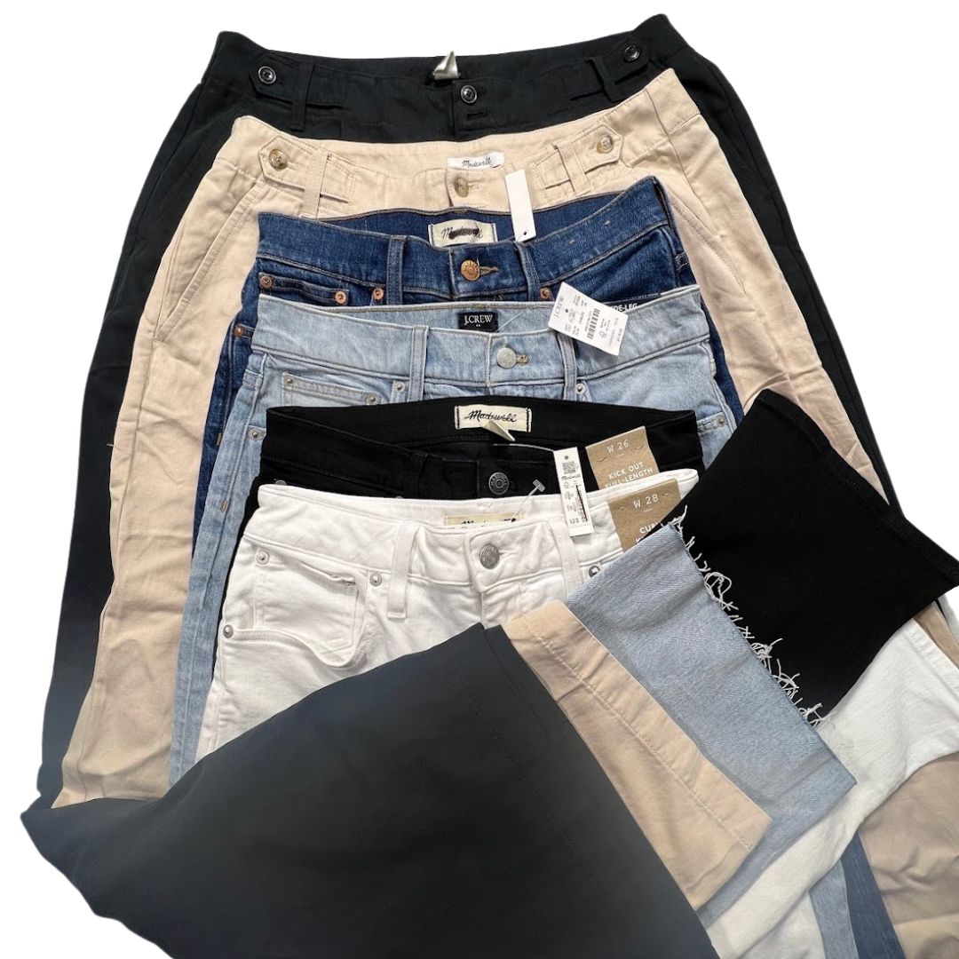 MDWLL + JCRW Denim & Pants Women's New/Returns Bulk Wholesale - Boutique by the Box Wholesale for Resellers